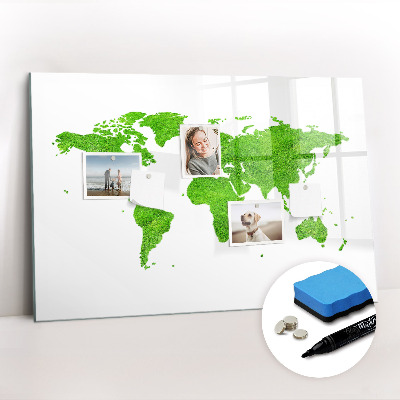 Dry erase magnetic board Green grass map