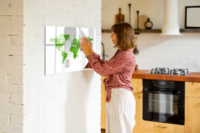 Dry erase magnetic board Green grass map