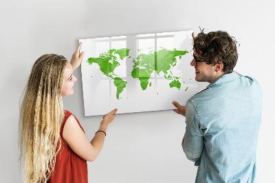 Dry erase magnetic board Green grass map