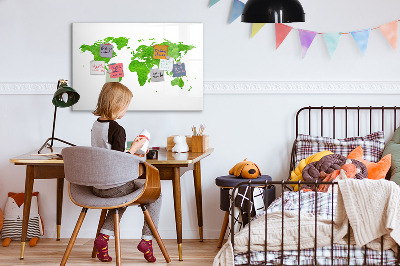 Dry erase magnetic board Green grass map