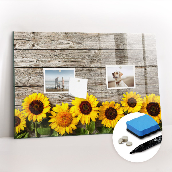 Dry erase magnetic board Sunflowers