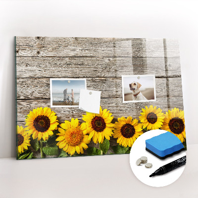 Dry erase magnetic board Sunflowers