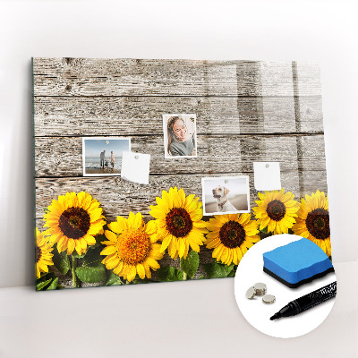 Dry erase magnetic board Sunflowers