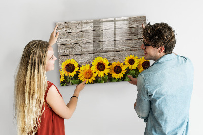 Dry erase magnetic board Sunflowers