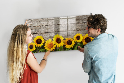 Dry erase magnetic board Sunflowers