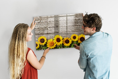 Dry erase magnetic board Sunflowers