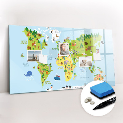 Magnetic drawing board World map culture