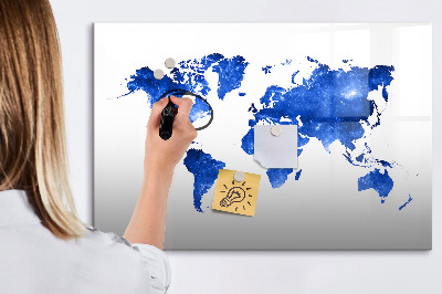 Magnetic dry erase board World map space