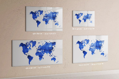 Magnetic dry erase board World map space