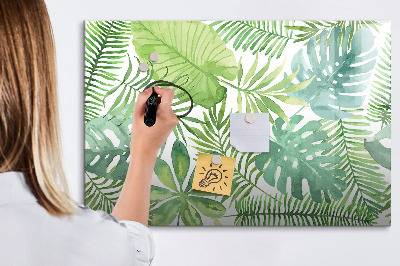 Dry erase magnetic board Tropical leaves