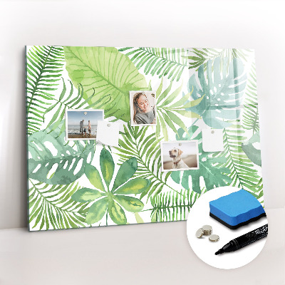 Dry erase magnetic board Tropical leaves