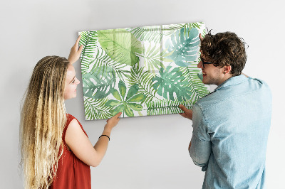 Dry erase magnetic board Tropical leaves