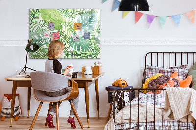 Dry erase magnetic board Tropical leaves