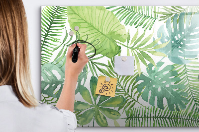 Dry erase magnetic board Tropical leaves
