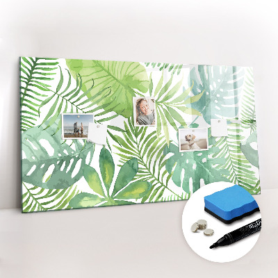 Dry erase magnetic board Tropical leaves