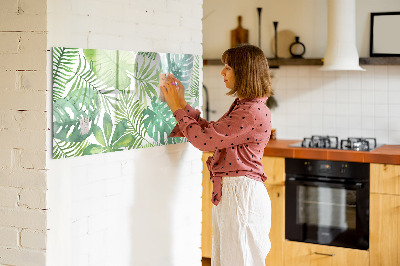 Dry erase magnetic board Tropical leaves