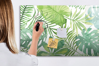 Dry erase magnetic board Tropical leaves