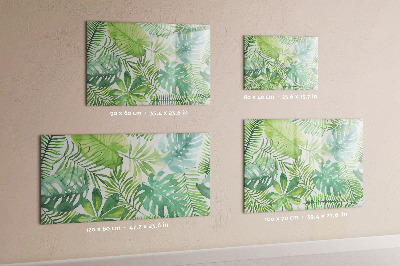 Dry erase magnetic board Tropical leaves