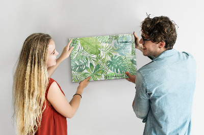 Dry erase magnetic board Tropical leaves