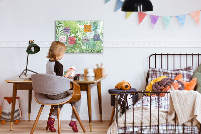 Dry erase magnetic board Tropical leaves