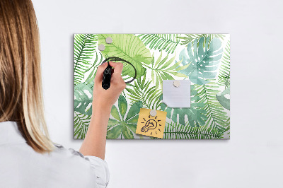 Dry erase magnetic board Tropical leaves