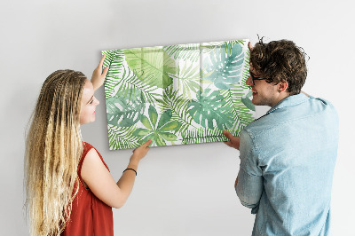 Dry erase magnetic board Tropical leaves