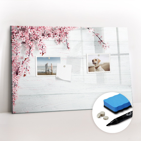 Dry erase magnetic board Spring flowers