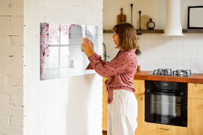 Dry erase magnetic board Spring flowers