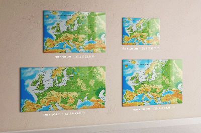 Dry erase magnetic board Geography world map