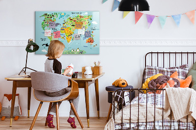 Magnetic drawing board World map with animals