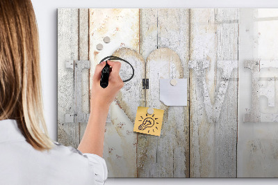 Magnetic dry erase board Inscription love