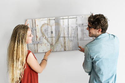 Magnetic dry erase board Inscription love