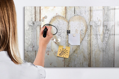 Magnetic dry erase board Inscription love
