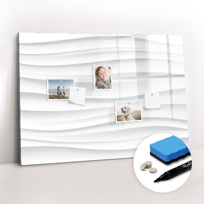 Dry erase magnetic board Waves texture