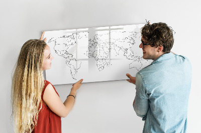 Magnetic drawing board Contour World Map