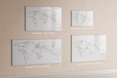 Dry erase magnetic board Contour World Map