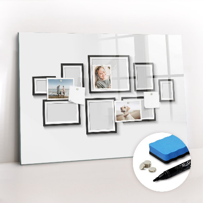 Dry erase magnetic board Black frame
