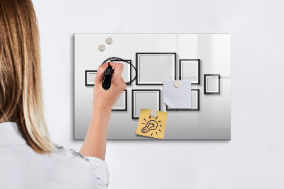 Dry erase magnetic board Black frame