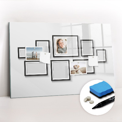 Dry erase magnetic board Black frame