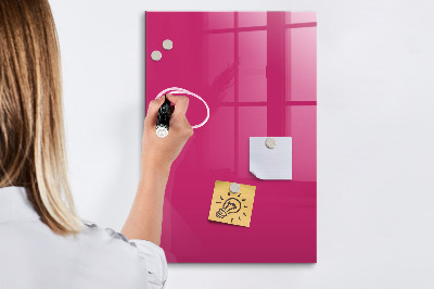 Magnetic glass board Bright pink