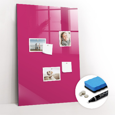 Magnetic glass board Bright pink