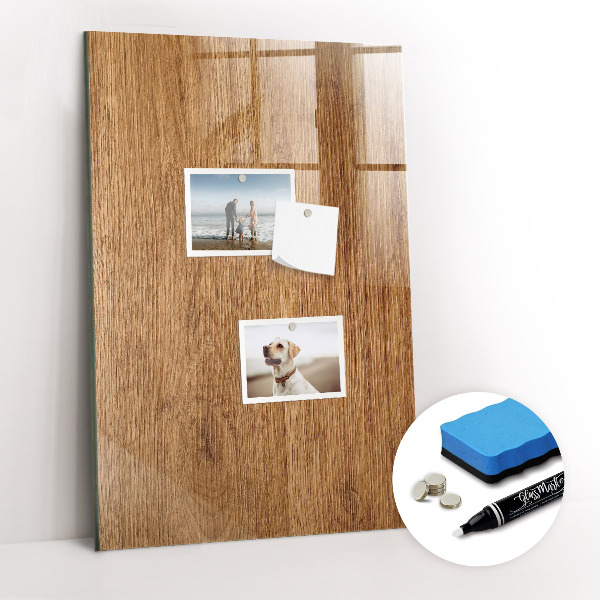 Magnetic Dry Erase Board Warm Tone Wood