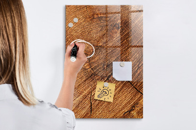 Glass Magnetic Board Warm Tone Wood