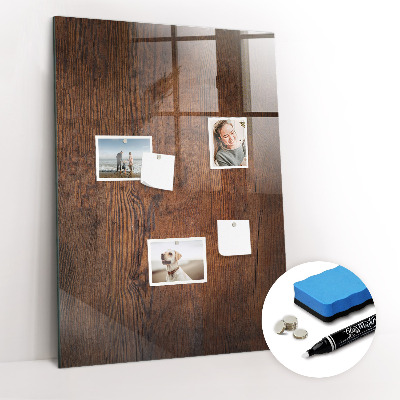 Magnetic Board with Magnets Dark Wood