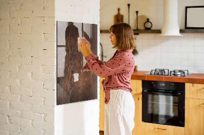 Magnetic Board with Magnets Dark Wood