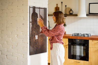 Magnetic Board with Magnets Dark Wood