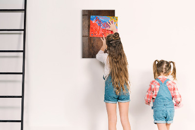 Magnetic Board with Magnets Dark Wood