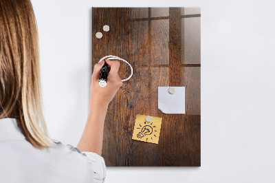 Magnetic Board with Magnets Dark Wood