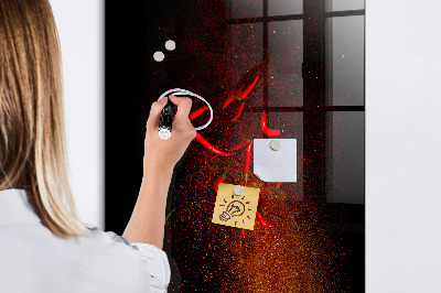 Magnetic glass board Hot Peppers