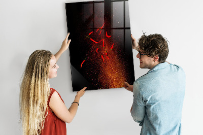 Magnetic glass board Hot Peppers